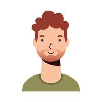 young man with beard avatar character vector