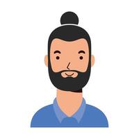 Hombre joven con personaje de avatar de barba vector