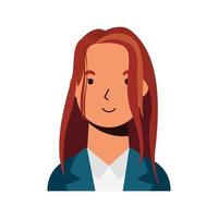 young woman female avatar character vector