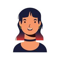 personaje de avatar femenino de mujer joven vector