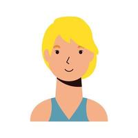 young blond woman female avatar character vector
