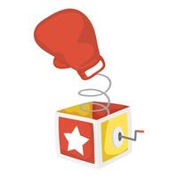 surprise box with boxing glove fools day accessory vector