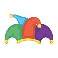 jester hat fools day accessory vector