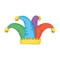 jester hat fools day accessory vector