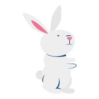 easter little rabbit standing pose character vector