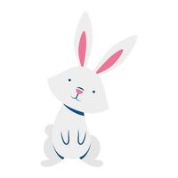 cute easter little rabbit standing pose character vector