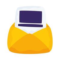 Envelope mail message with document file icon vector