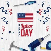 labor day USA frame vector