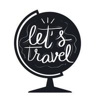 travel lettering in planet vector