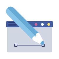 webpage template with pencil vector