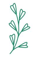 green branch with flowers vector