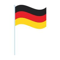 bandera de alemania, ondear, en, poste, icono vector