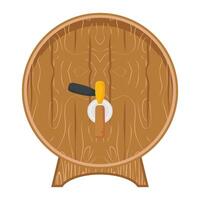 Cerveza barril de madera frente icono aislado vector