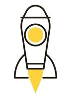 yellow rocket startup vector