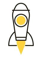 yellow rocket startup vector