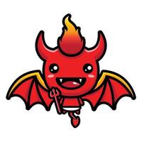 cute devil mascot character design vector