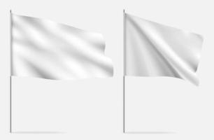 bandera de plantilla que agita horizontal limpia blanca. vector