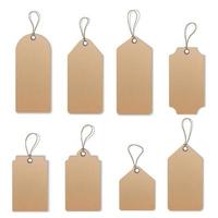 Realistic textured sell tags with ropes. Vector. vector