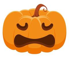 halloween pumpkin scared face vector