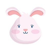 cute easter little rabbit head character vector