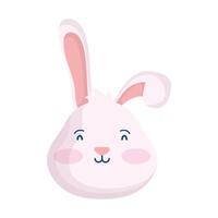 cute easter little rabbit head character vector