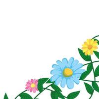 flowers garden in branch with leafs nature icon vector