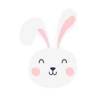 cute easter little rabbit head character vector