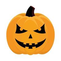 halloween orange pumpkin face isolated style icon vector