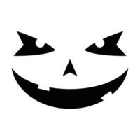 cara de calabaza de halloween con dos dientes emoji vector