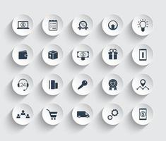 E-commerce, shopping, retail icons set vector