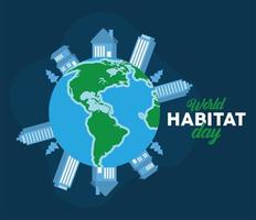 mensaje del día mundial del hábitat vector