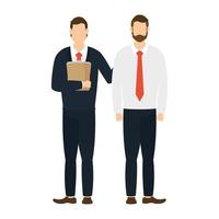 businessmen workers with documents avatars characters vector