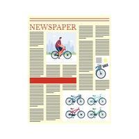 news paper communication with man in bicycle vector