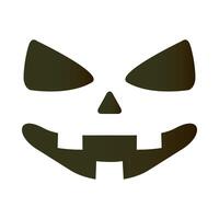 cara de calabaza de halloween con emoji de tres dientes vector