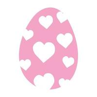 happy easter egg paint with hearts vector