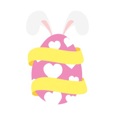 happy easter egg paint with hearts and ears rabbit