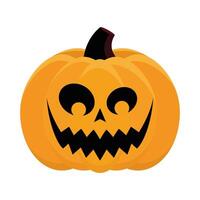 halloween orange pumpkin face isolated style icon vector