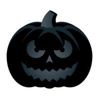 icono de estilo aislado de cara de calabaza negra de halloween vector