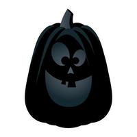 icono de estilo aislado de cara de calabaza negra de halloween vector