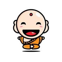 cute monk character vector design