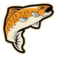 fish patch retro style vector