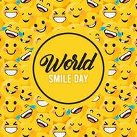 world smile day pattern vector