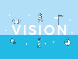 vision word and icons vector