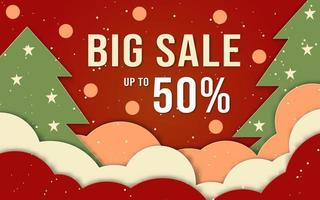 Christmas Big Sale Promotion Banner Template for Social Media Post and others. vector