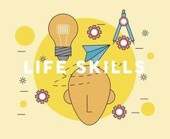 five life skills icons vector