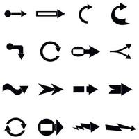 Arrow icons set, simple style vector