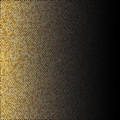 Golden Glitter Halftone Dotted Backdrop. Gold Retro Pattern
