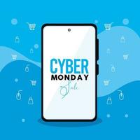 Cyber Monday en smartphone vector