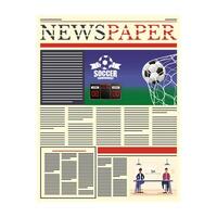 news paper with soccer and social distancing vector