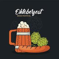 happy oktoberfest celebration vector